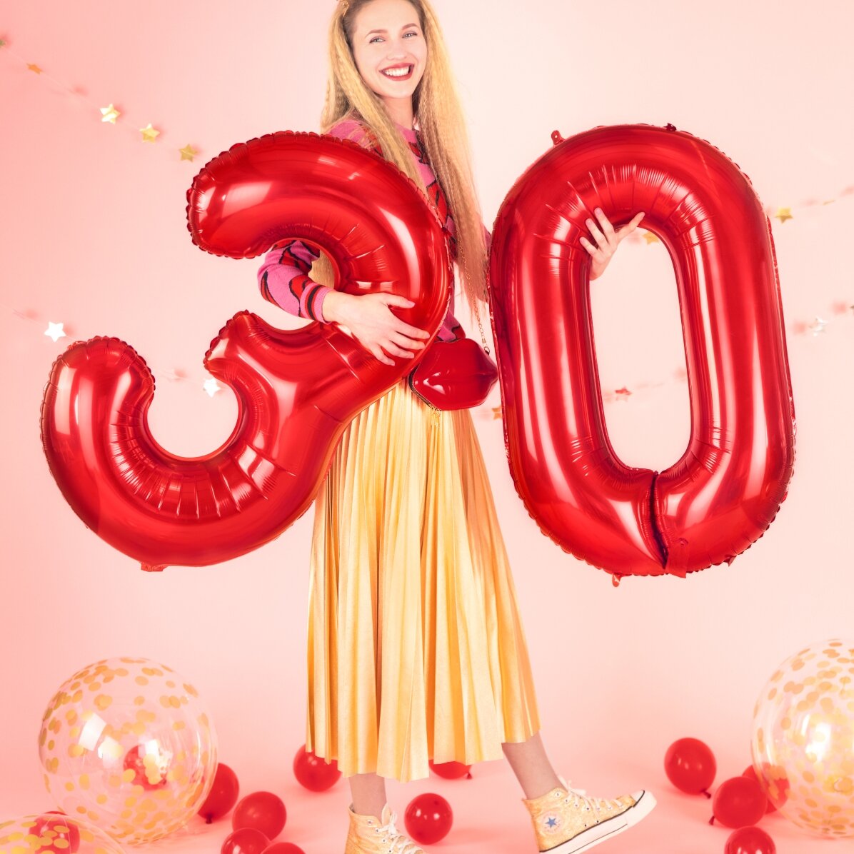 Globos - Cifras rojas de 86 cm