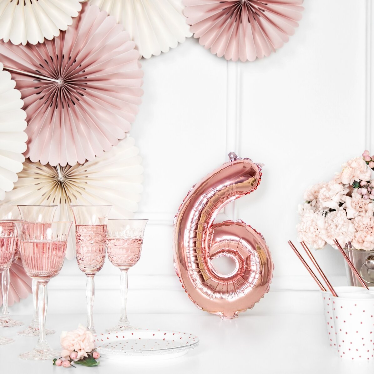 Globos - Cifras rosas de 35 cm