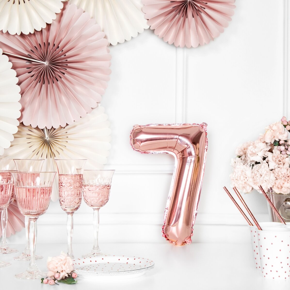 Globos - Cifras rosas de 35 cm