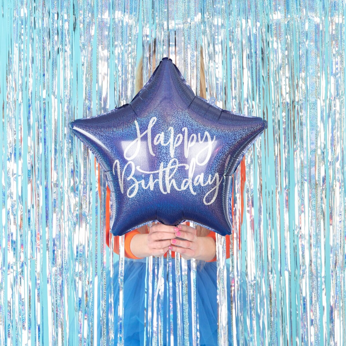 Globo - estrella azul «Happy Birthday»