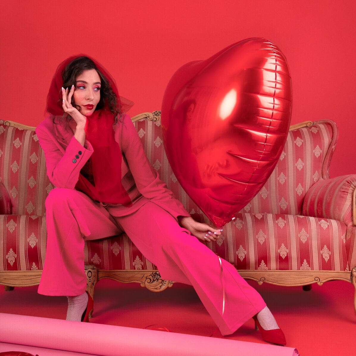 Globo - Corazón rojo, 61 cm