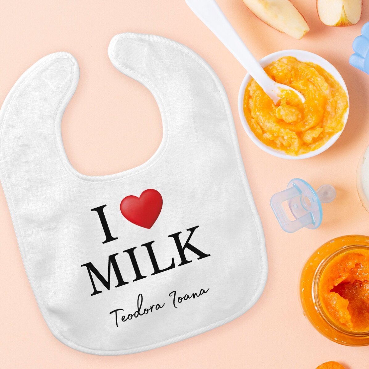 Personalised bib with text - I love