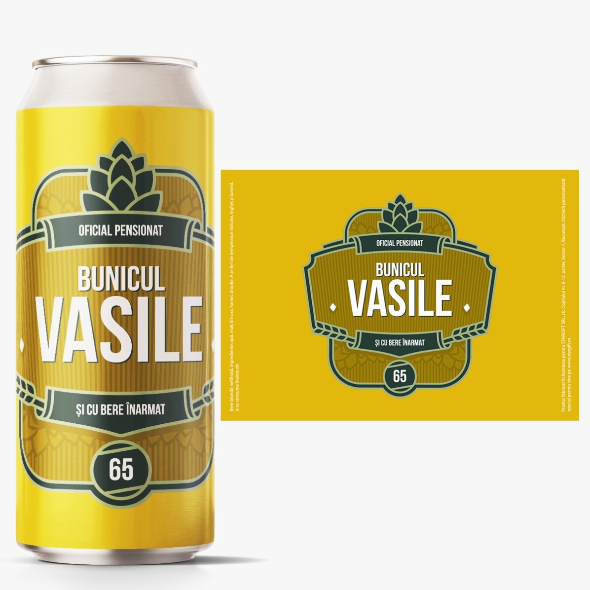 Cerveza en lata personalizada con texto - Modelo de jubilación