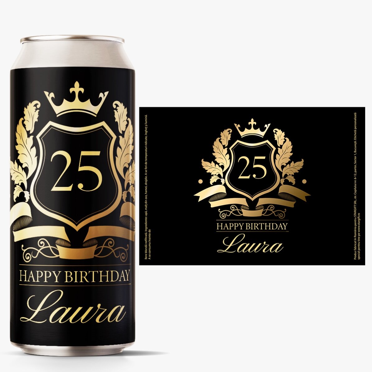 Cerveza en lata personalizada con texto - Royalty