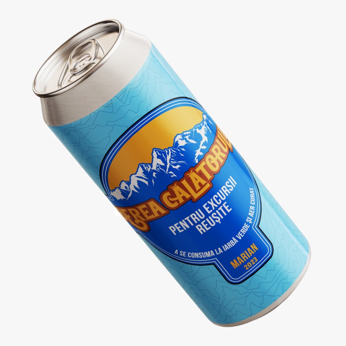 Cerveza en lata personalizada con texto - La cerveza del viajero