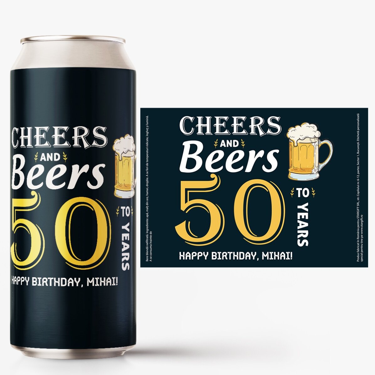 Cerveza en lata personalizada con texto - ¡Salud!