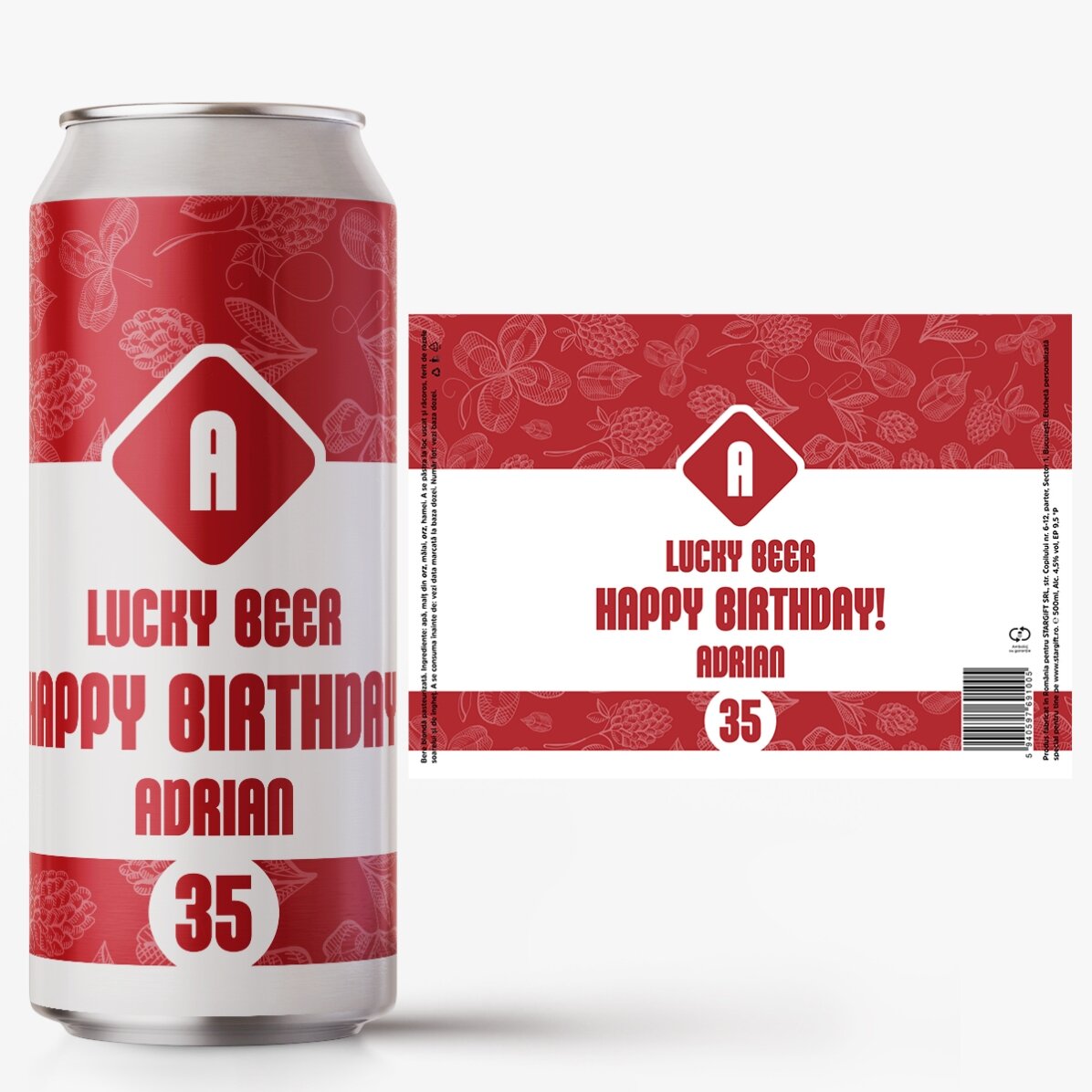 Cerveza en lata personalizada con texto - Lucky Beer