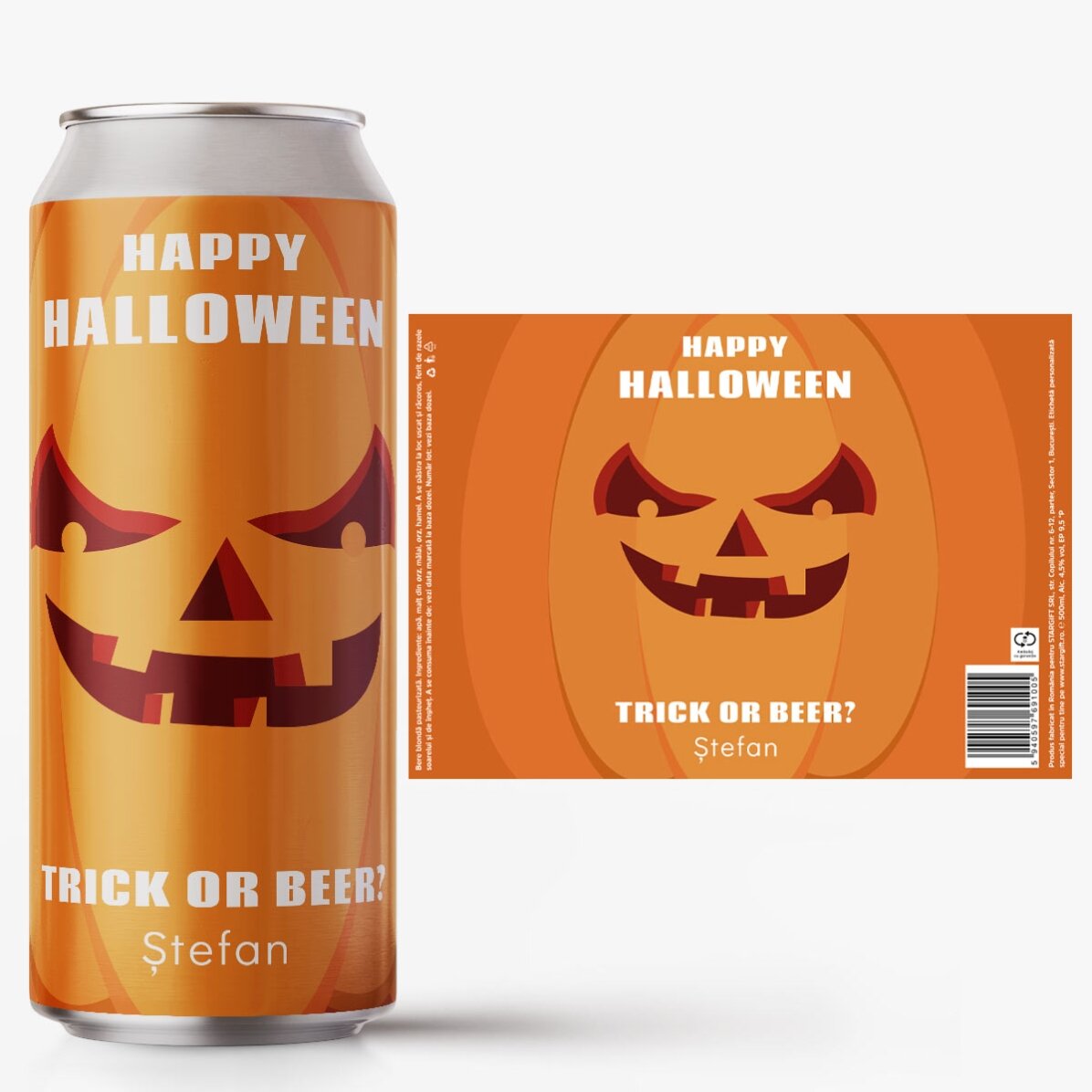 Cerveza en lata personalizada con texto - Pumpkin