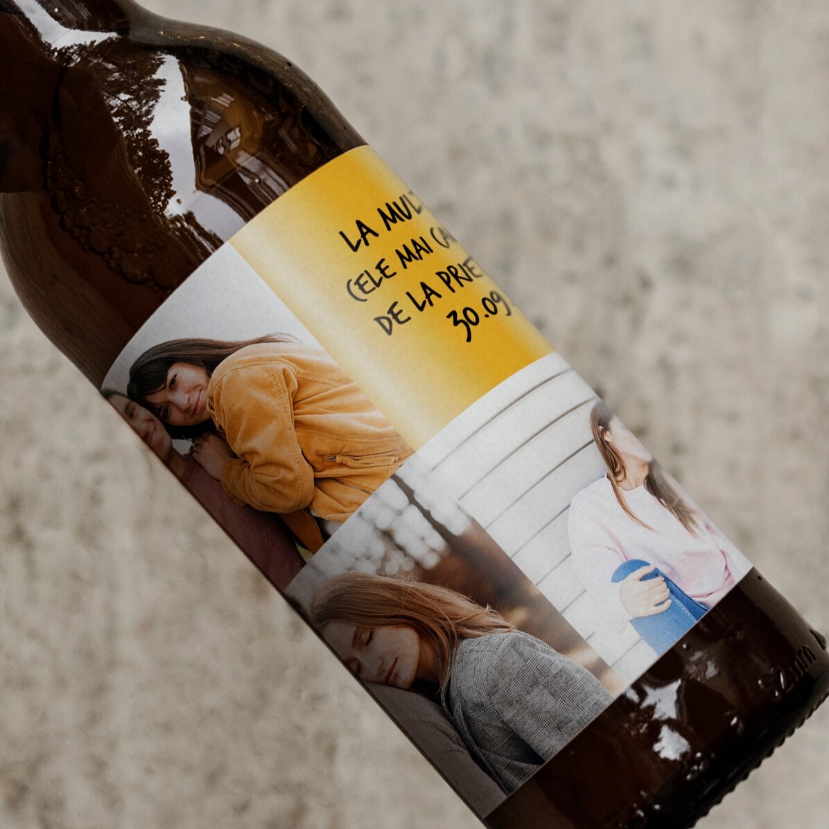 Cerveza personalizada con 3 fotos y texto