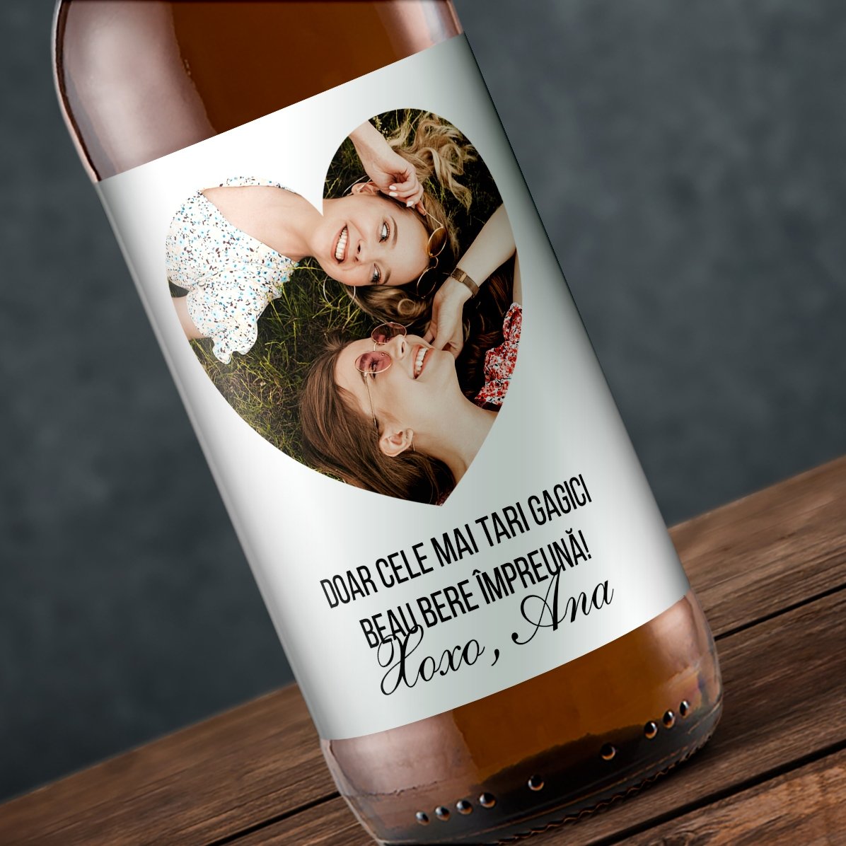 Cerveza personalizada con foto y texto - Love