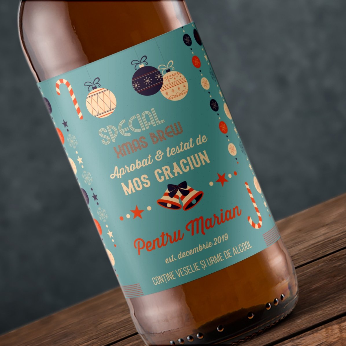 Cerveza personalizada con texto - Aprobada por Papá Noel
