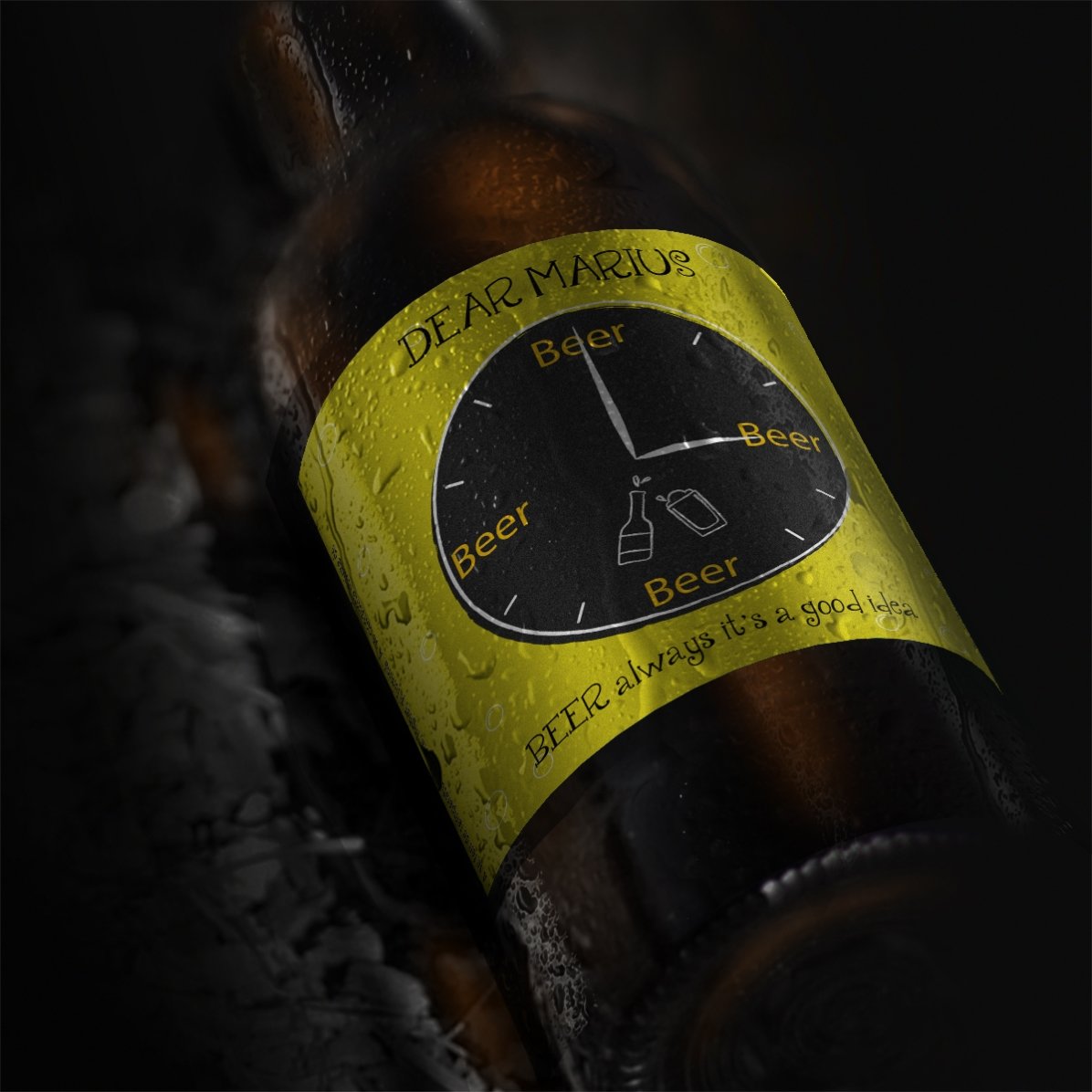 Cerveza personalizada con texto: «La cerveza siempre es una buena idea»
