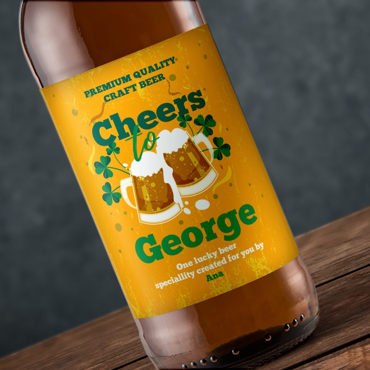 Cerveza personalizada con texto - ¡Salud por...!