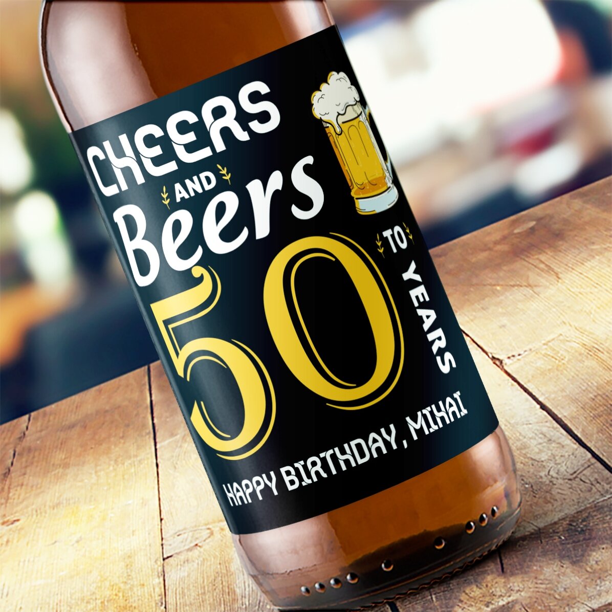 Cerveza personalizada con texto - ¡Salud!