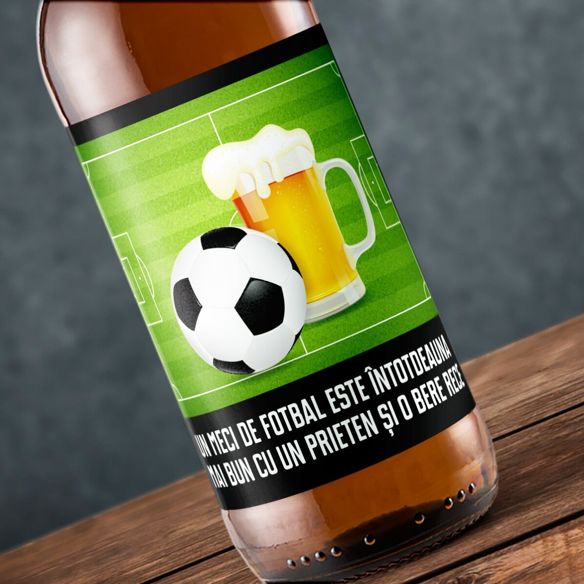 Cerveza personalizada con texto - Fútbol