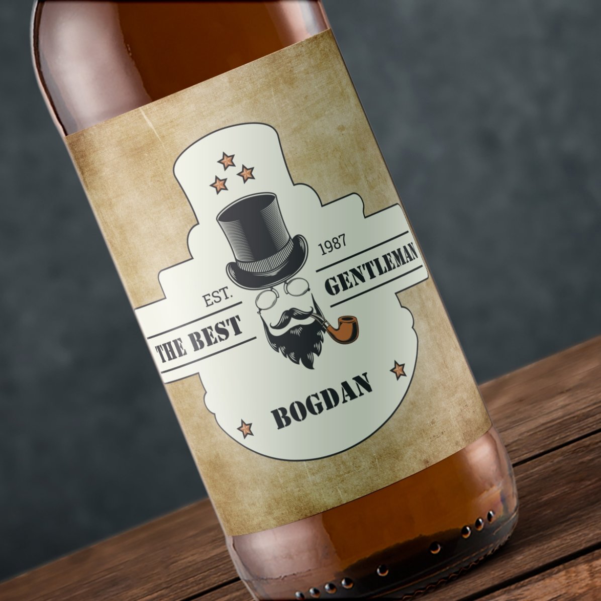 Cerveza personalizada con texto - Gentleman