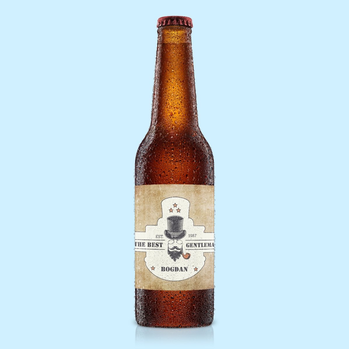 Cerveza personalizada con texto - Gentleman