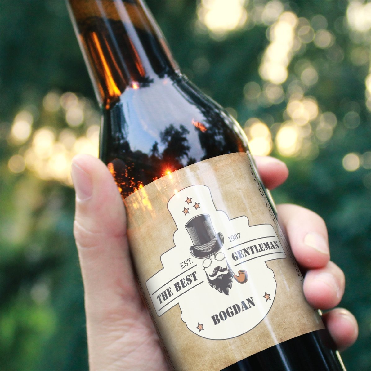 Cerveza personalizada con texto - Gentleman