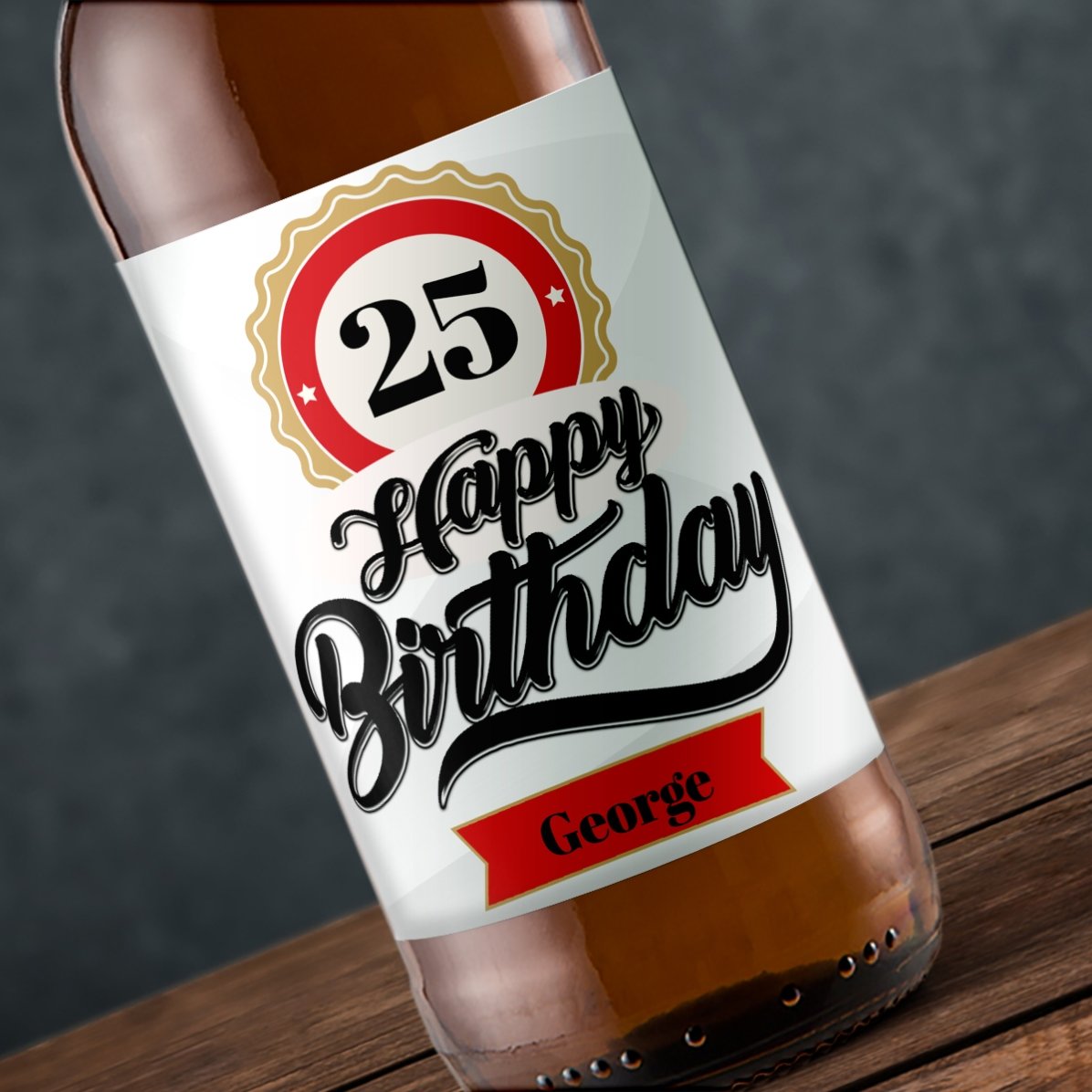 Cerveza personalizada con texto: «¡Feliz cumpleaños!»