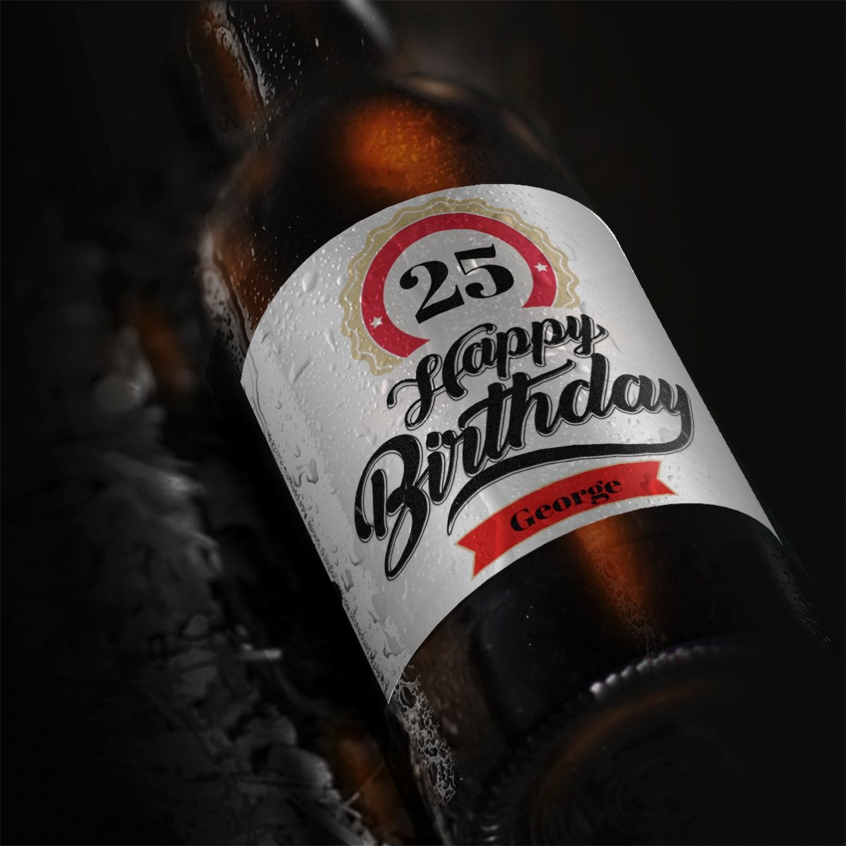 Cerveza personalizada con texto: «¡Feliz cumpleaños!»