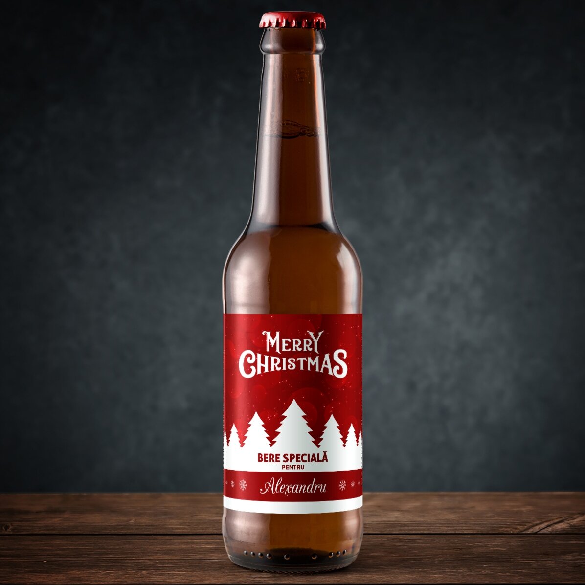 Personalised beer with text - Merry Christmas