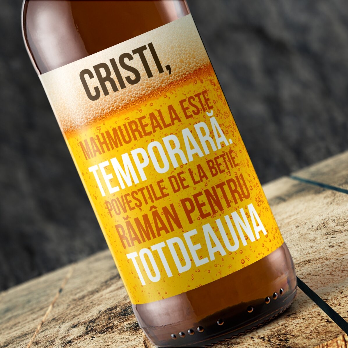 Cerveza personalizada con texto - Las historias