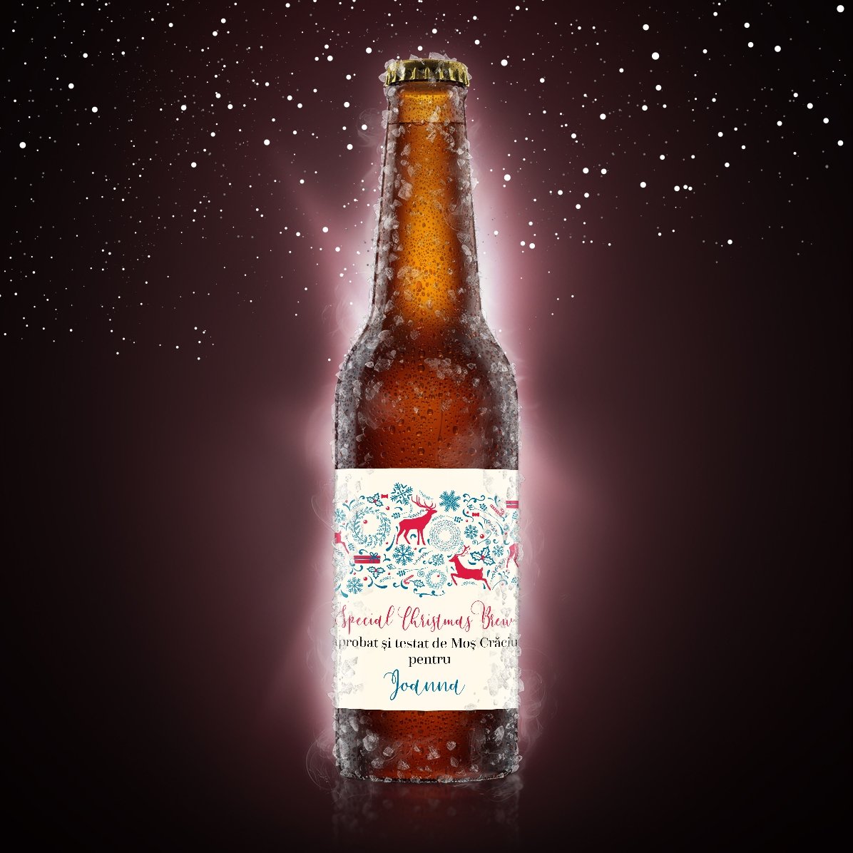 Cerveza personalizada con texto - Reindeer