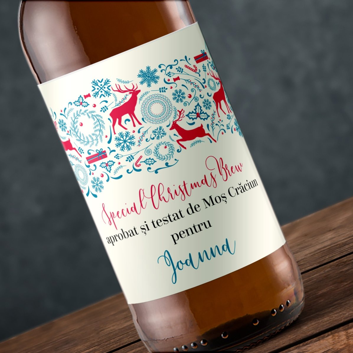 Cerveza personalizada con texto - Reindeer