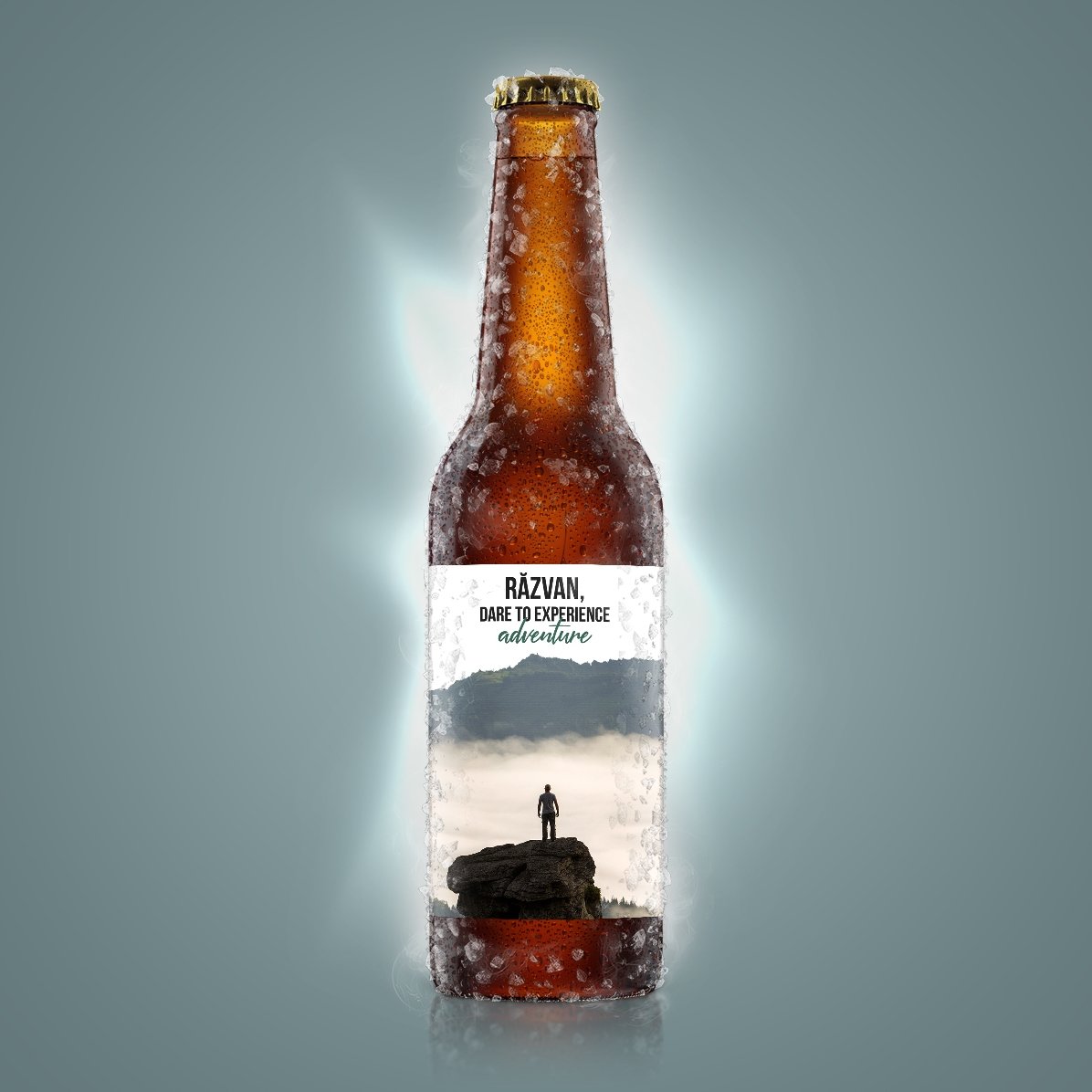 Cerveza personalizada con texto y una foto - Dare to...