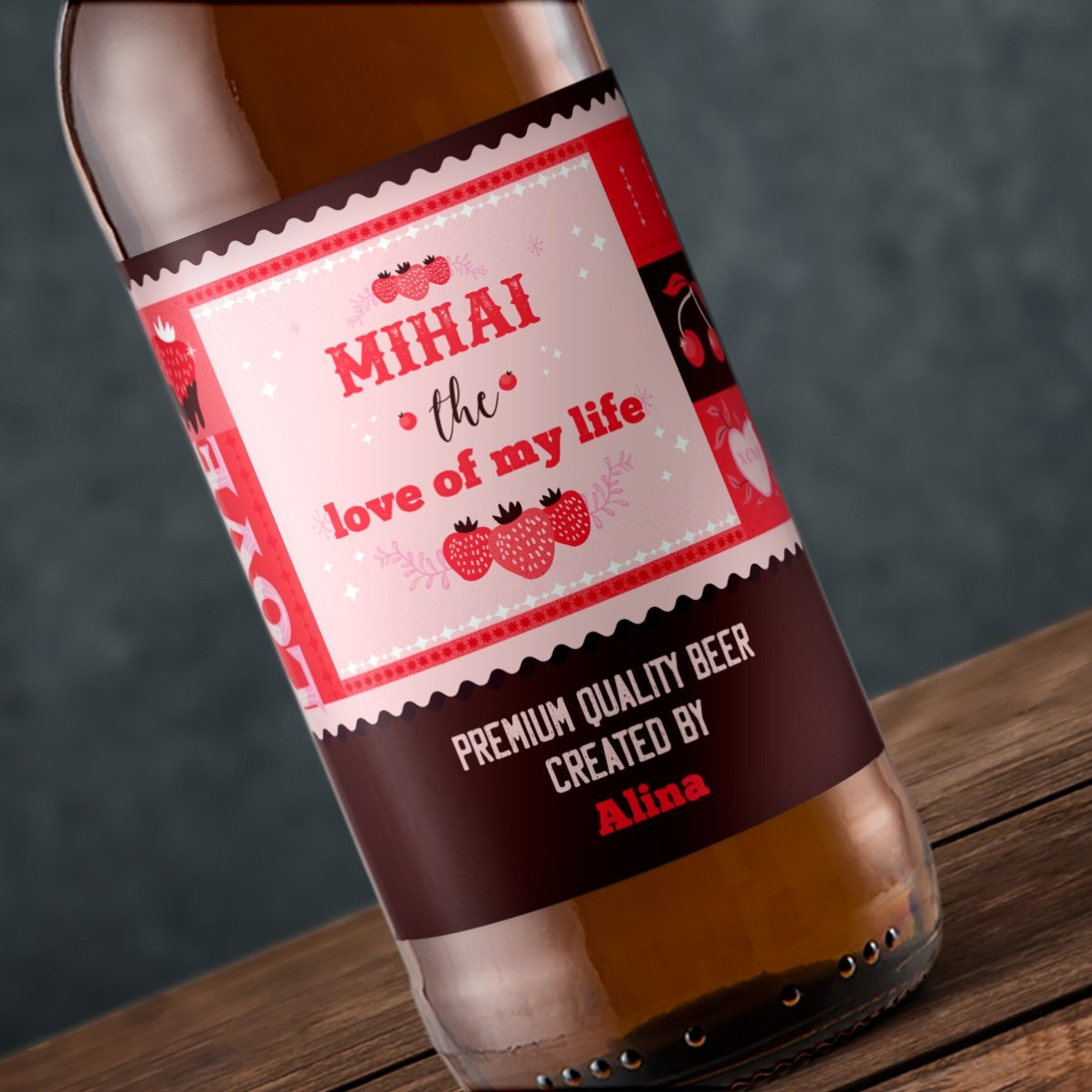 Cerveza personalizada con texto - San Valentín