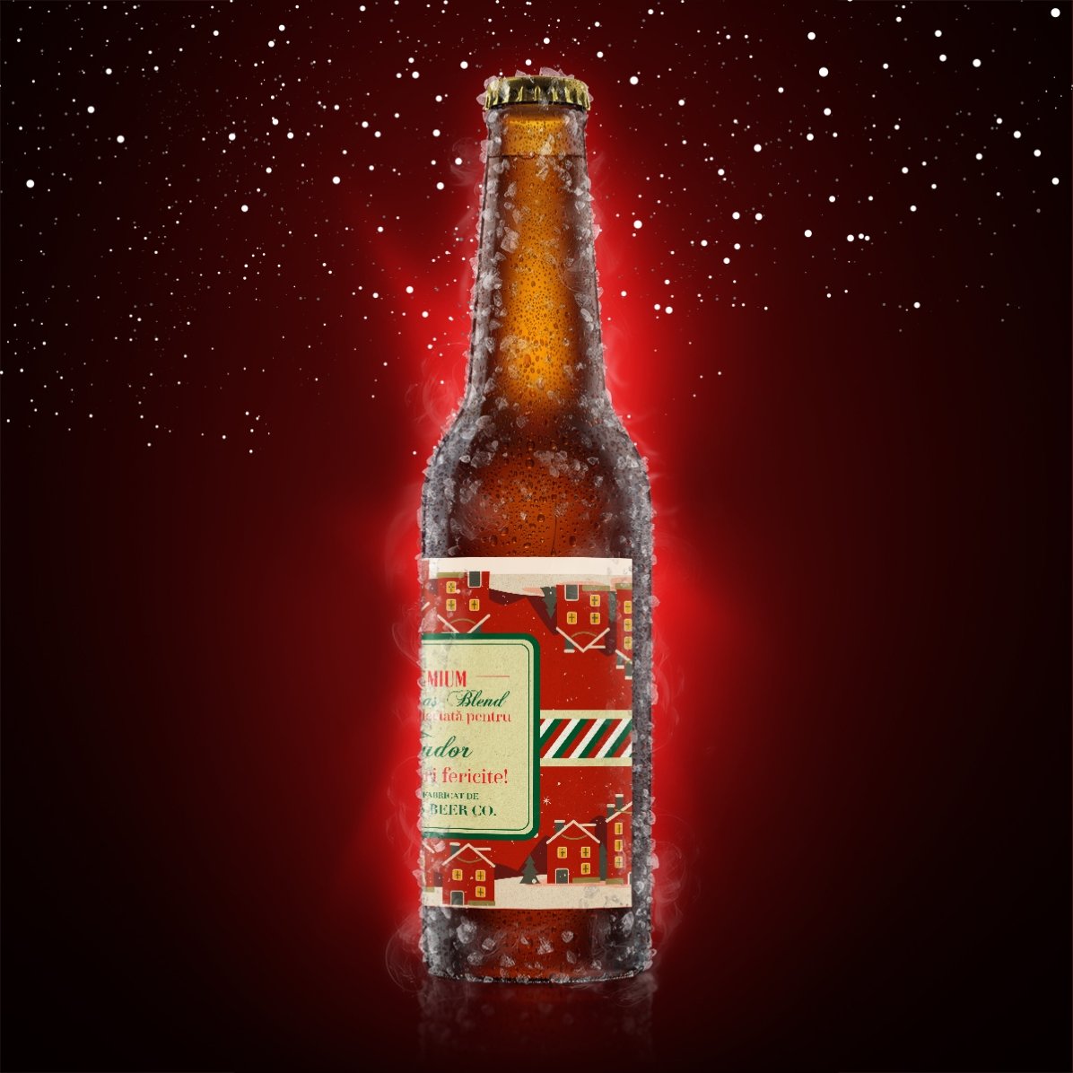 Cerveza personalizada con texto - Vintage Christmas Blend