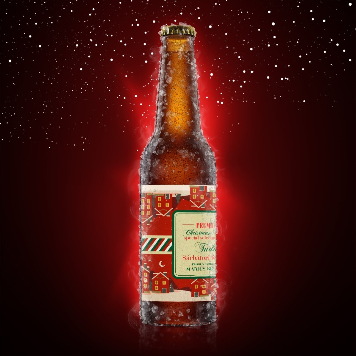 Cerveza personalizada con texto - Vintage Christmas Blend