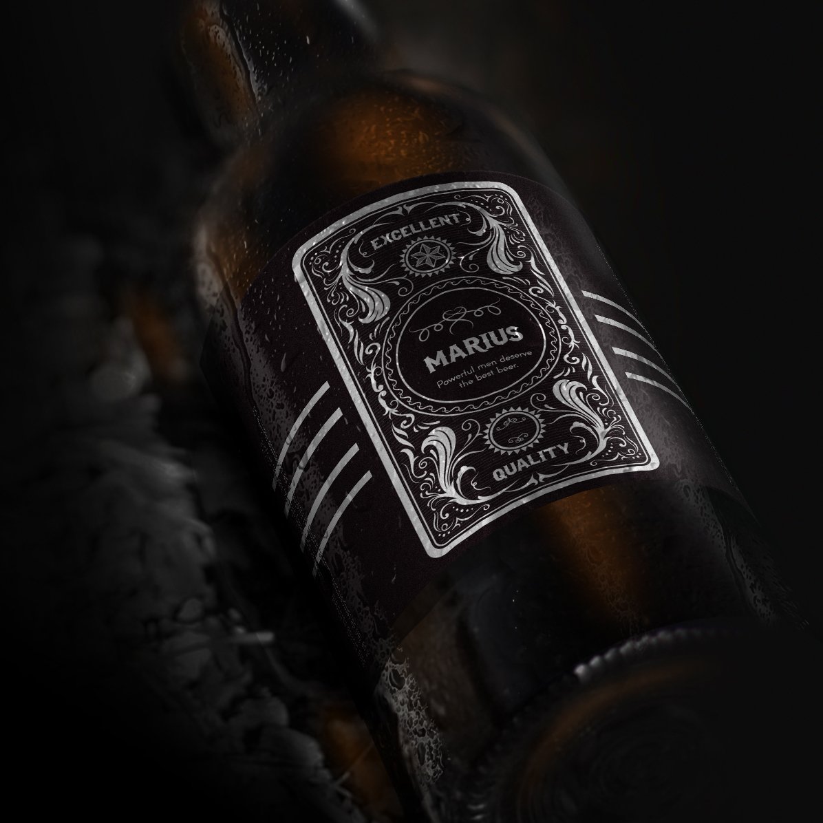 Cerveza personalizada con texto - Western