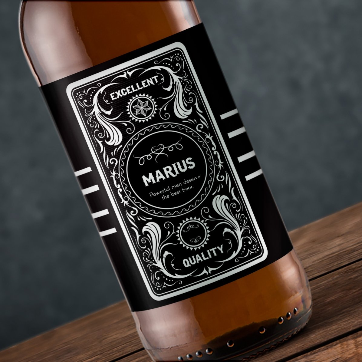 Cerveza personalizada con texto - Western