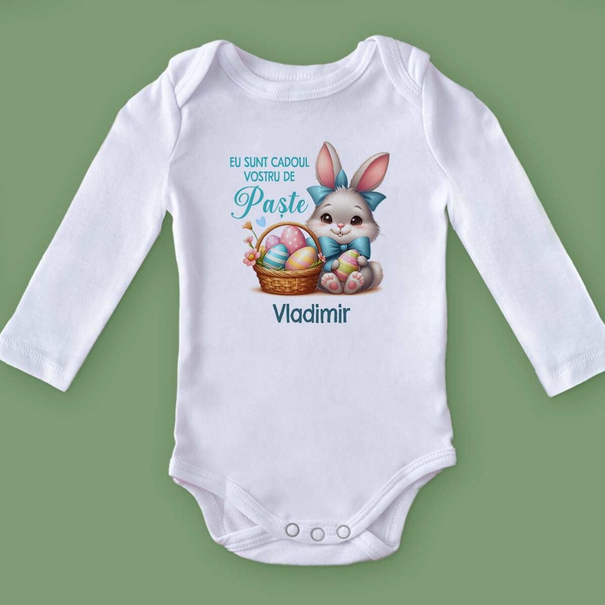 Body para niños personalizado con mensaje - Regalo de Pascua, niño
