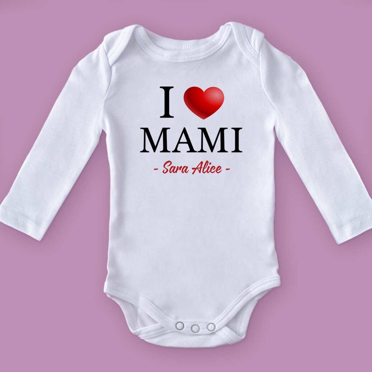 Body para niños personalizado con el mensaje «i love»
