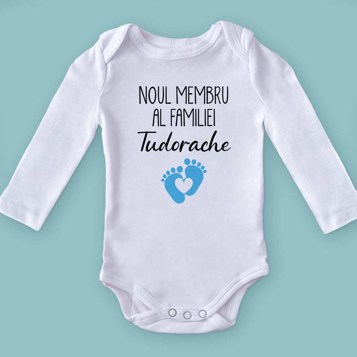 Body para niños personalizado con mensaje: «El nuevo miembro»