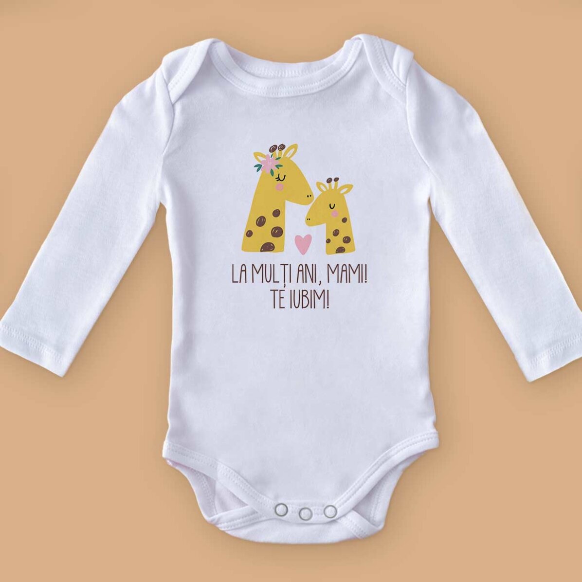 Personalised baby bodysuit with message for mums