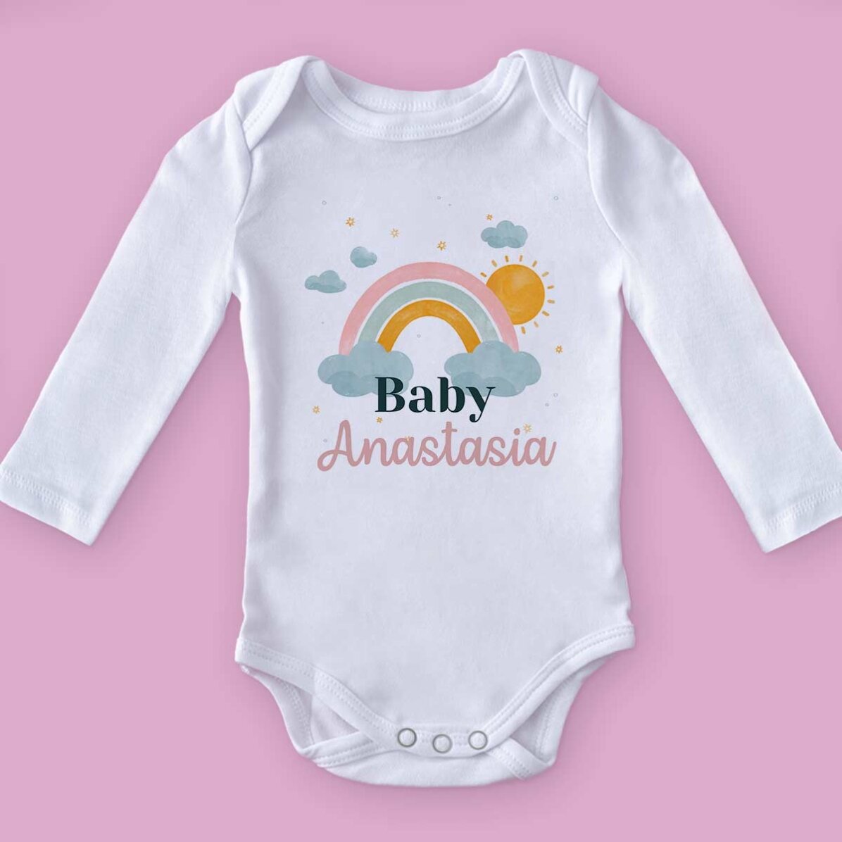 Body para niños personalizado con nombre - Arcoíris