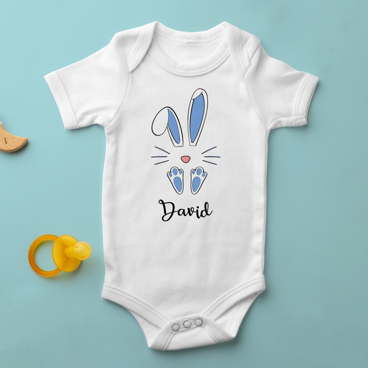 Body para niños personalizado con nombre - Conejito de Pascua