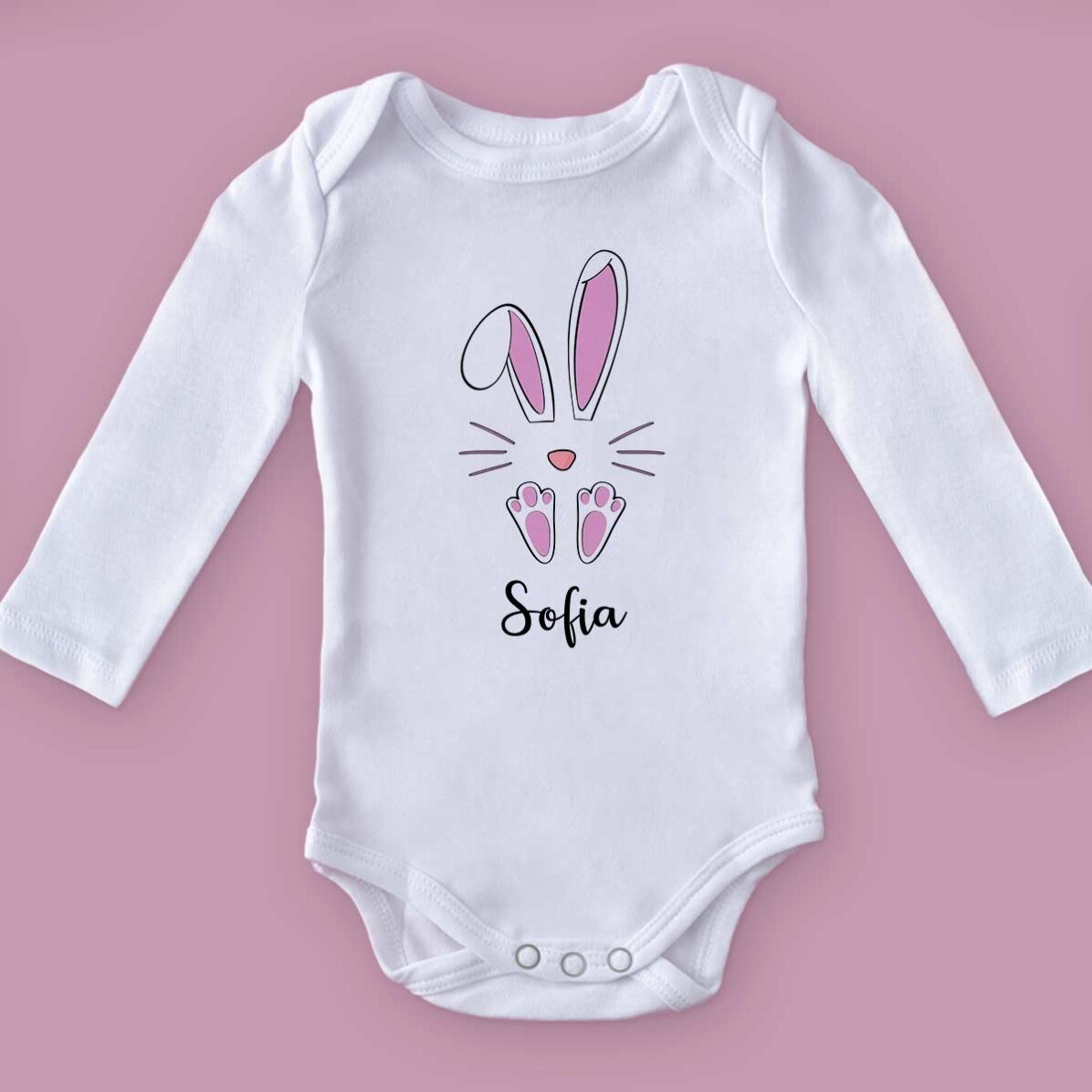 Body para niños personalizado con nombre - Conejito de Pascua