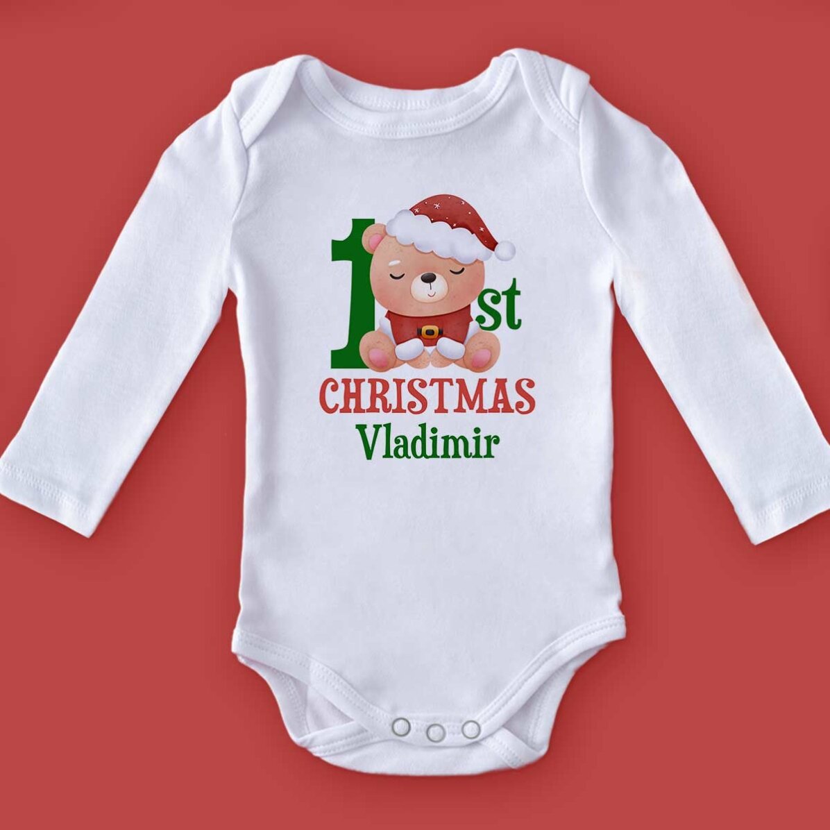 Body para niños personalizado con texto: «Mi primera Navidad»