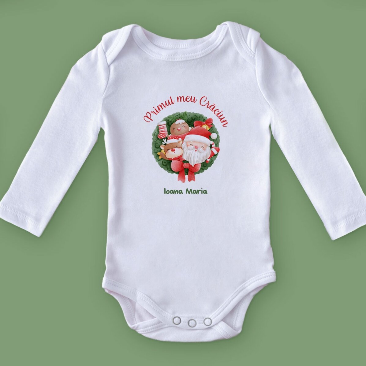 Body para niños personalizado con texto: «Mi primera Navidad»