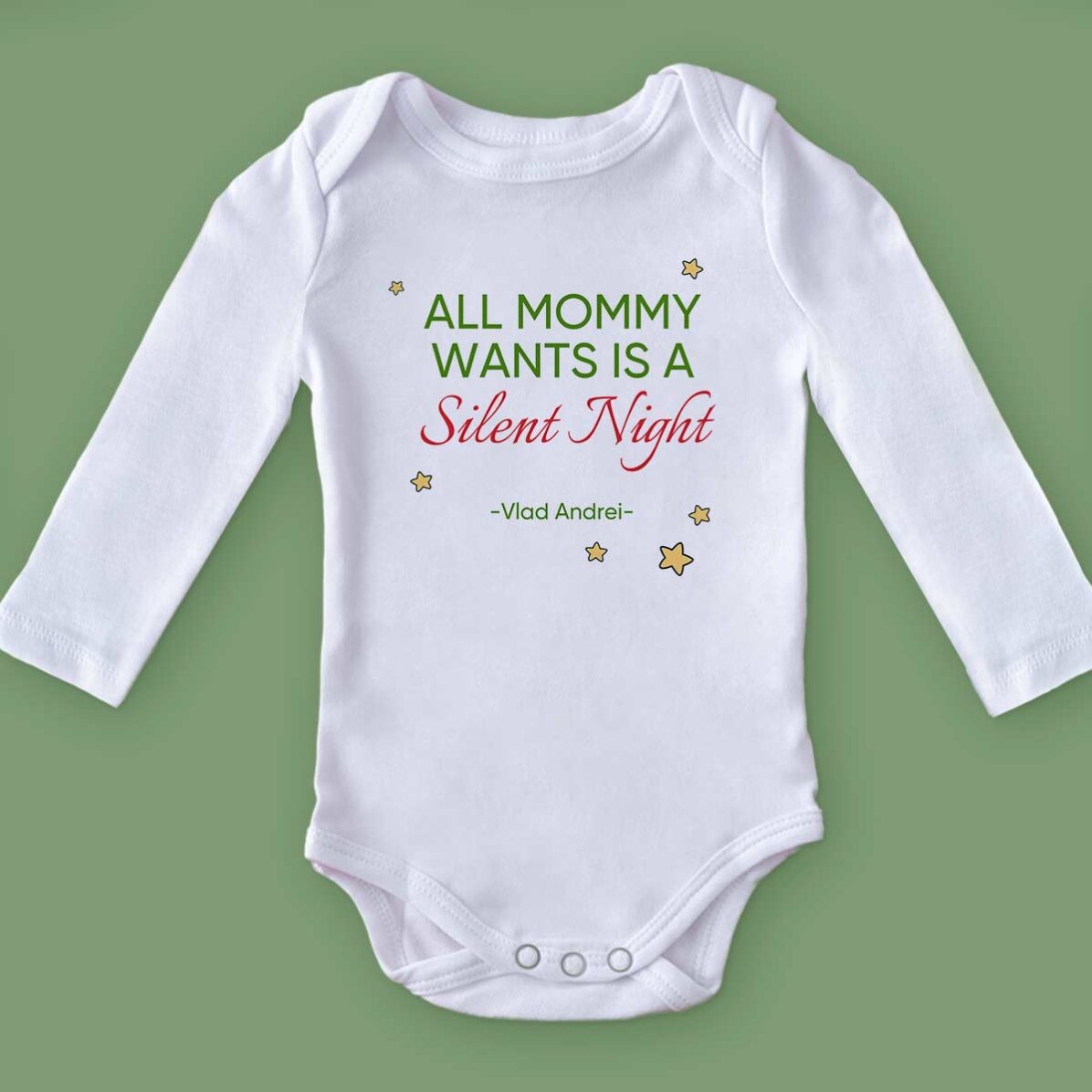 Body para niños personalizado con texto - Silent Night
