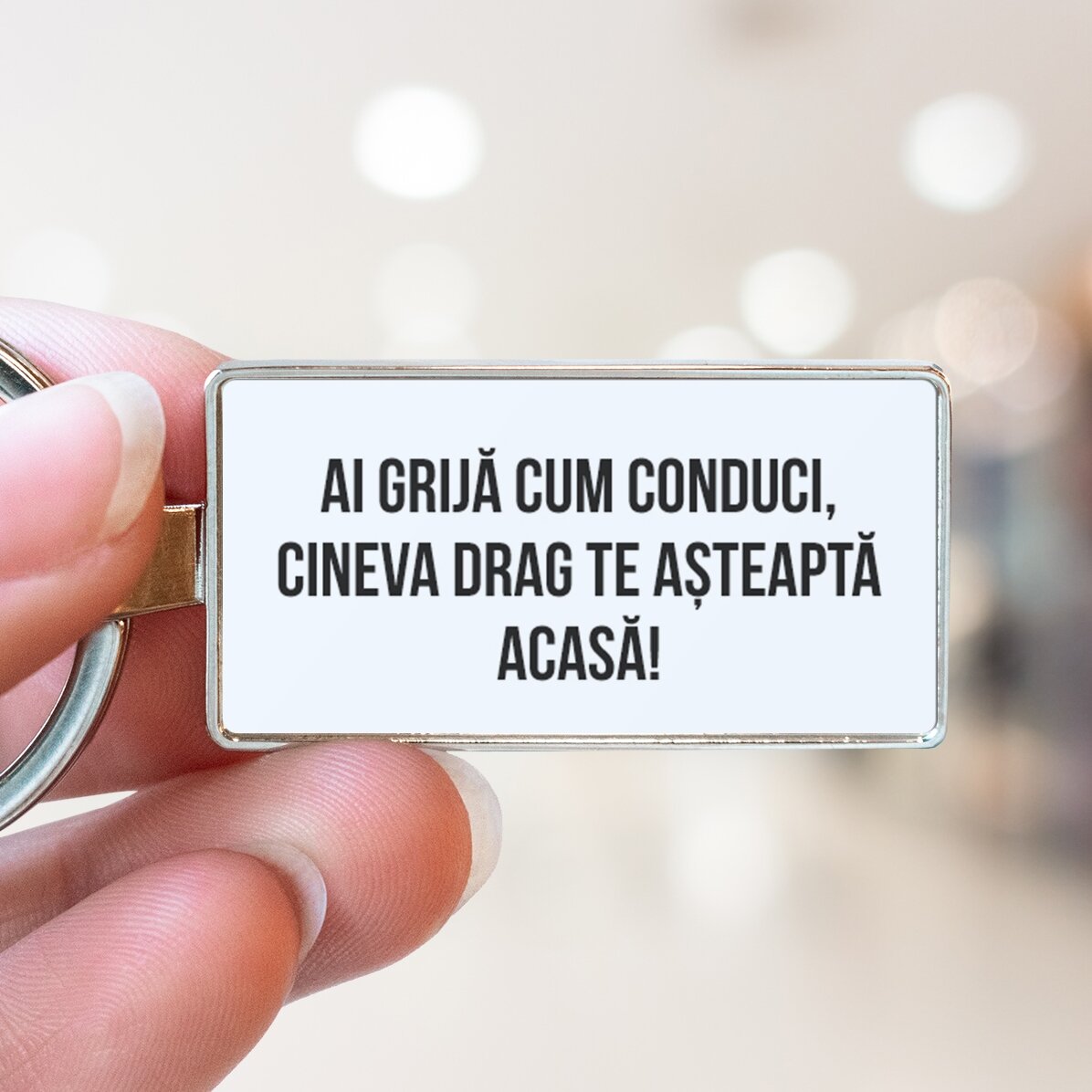Llavero personalizado con dos fotos y un texto