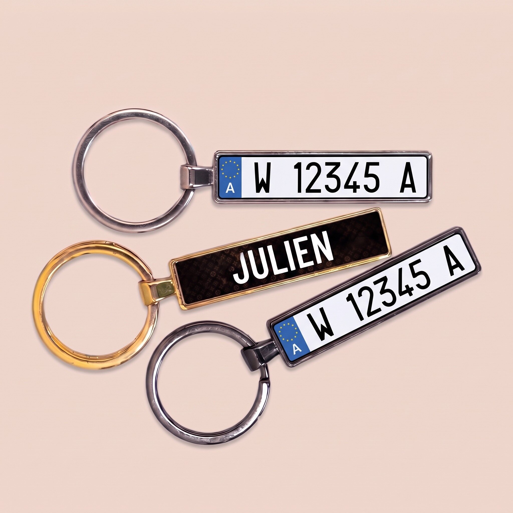 Llavero personalizado con matrícula de coche de Austria