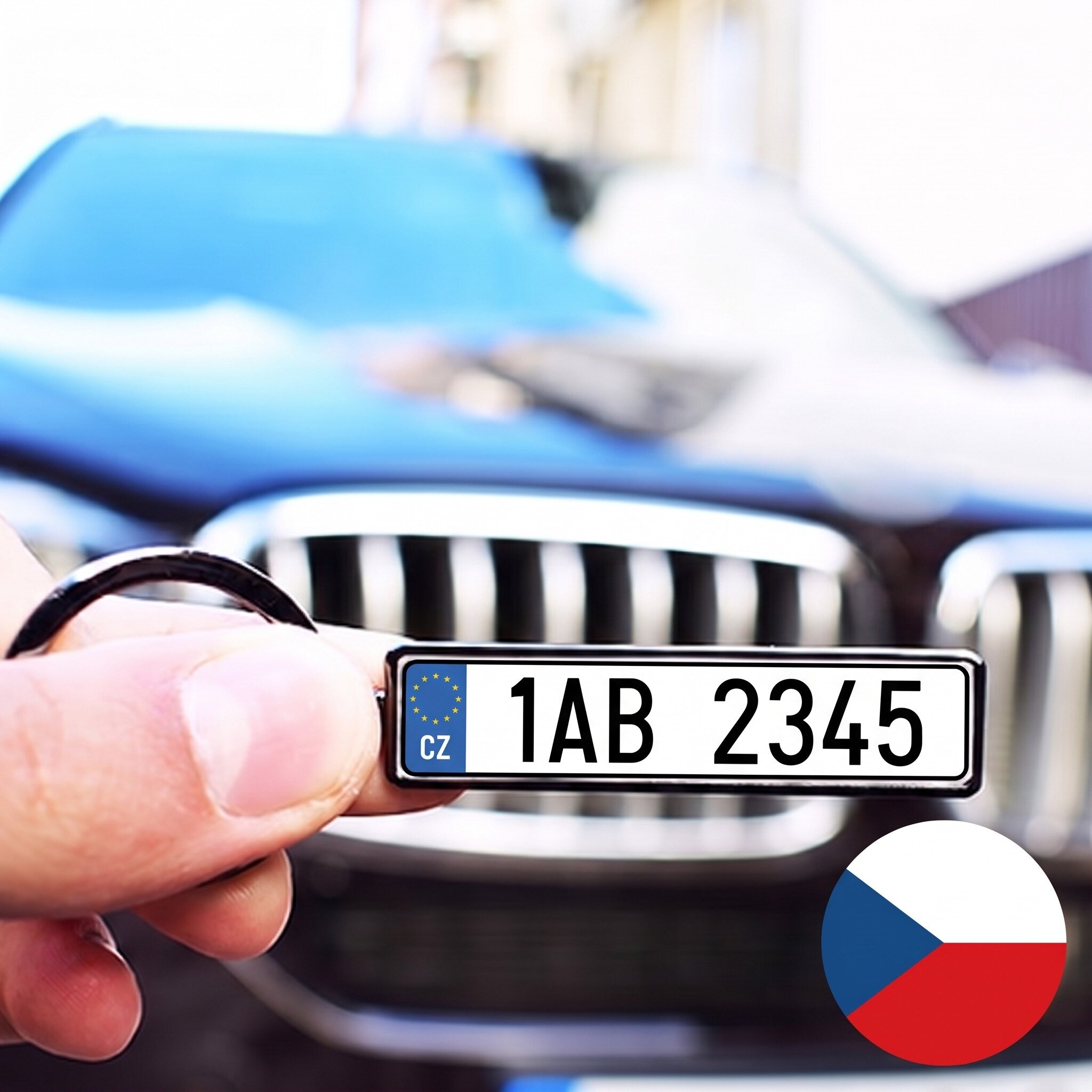 Llavero personalizado con matrícula de coche de Chequia