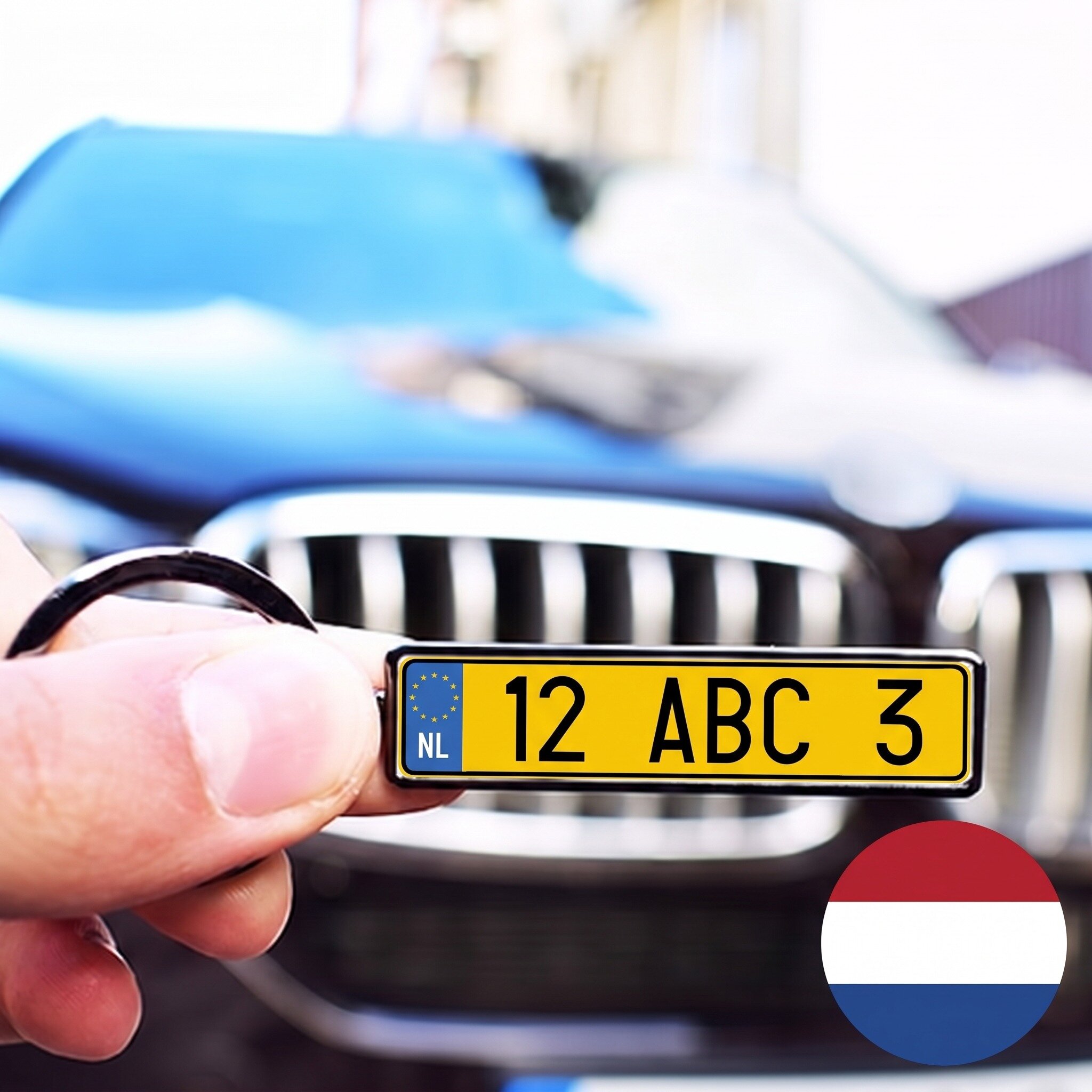 Llavero personalizado con matrícula de coche de los Países Bajos