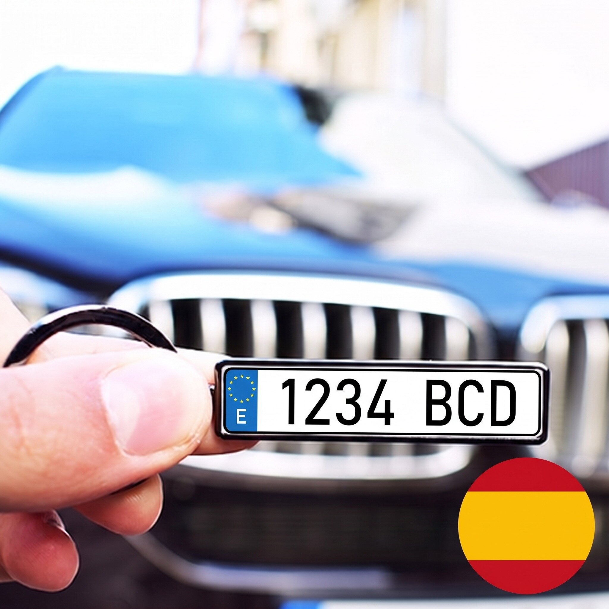 Llavero personalizado con matrícula de coche de España