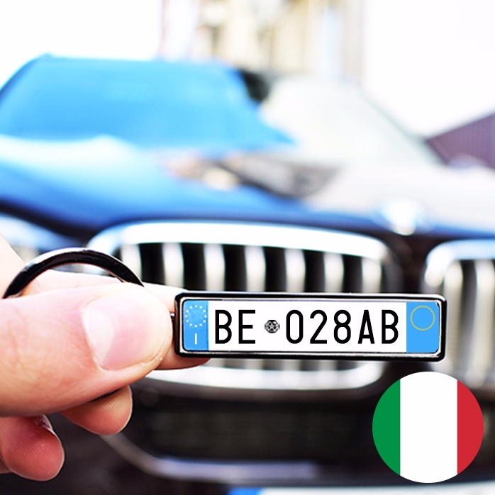 Llavero personalizado con matrícula de coche de Italia